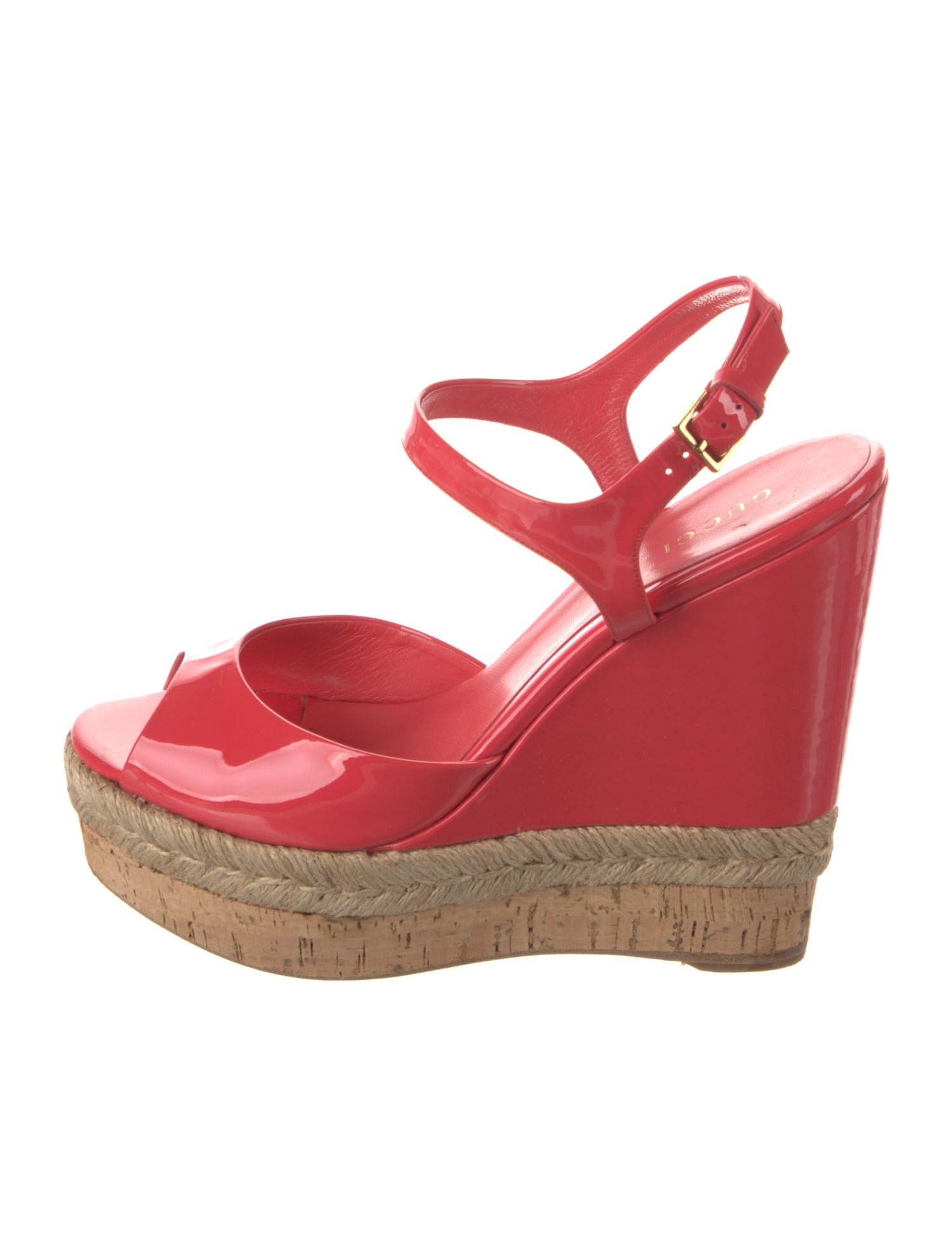 Gucci Microguccissima Pattern Patent Leather Espadrilles