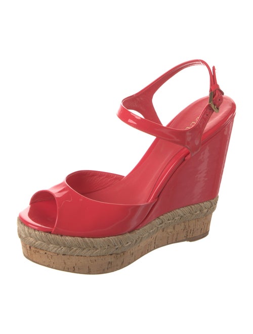 Gucci Microguccissima Pattern Patent Leather Espadrilles