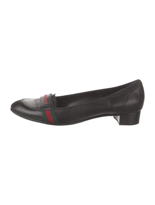 Gucci Web Accent Leather Pumps