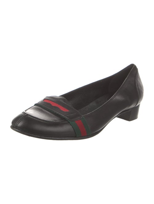 Gucci Web Accent Leather Pumps