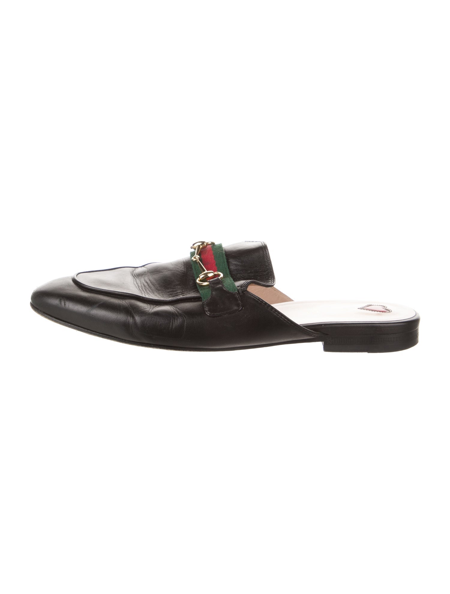 Gucci Web Accent Leather Mules