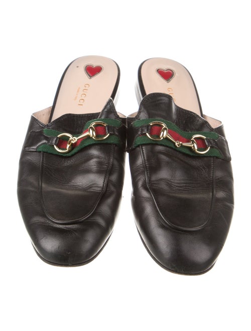 Gucci Web Accent Leather Mules