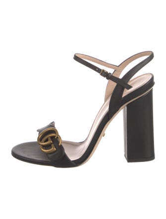 Gucci Running GG Logo Leather Sandals