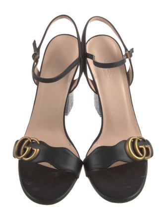 Gucci Running GG Logo Leather Sandals