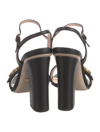 Gucci Running GG Logo Leather Sandals