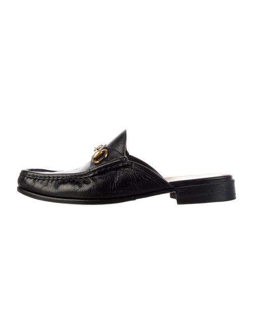 Gucci Horsebit Accent Leather Slippers