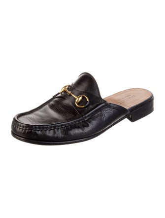 Gucci Horsebit Accent Leather Slippers
