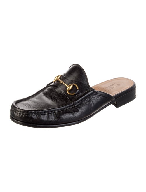 Gucci Horsebit Accent Leather Slippers