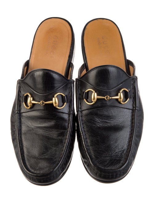 Gucci Horsebit Accent Leather Slippers