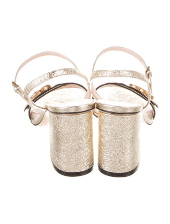 Gucci Double G Logo Leather Sandals