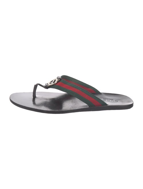 Gucci Web Accent Flip Flops