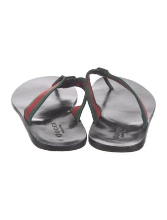 Gucci Web Accent Flip Flops