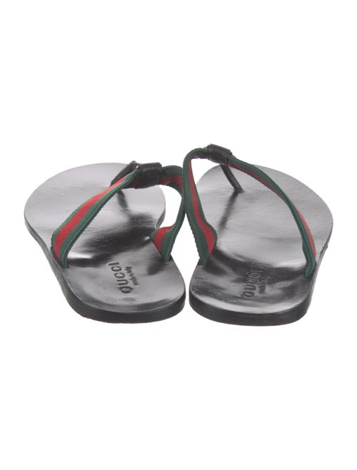 Gucci Web Accent Flip Flops