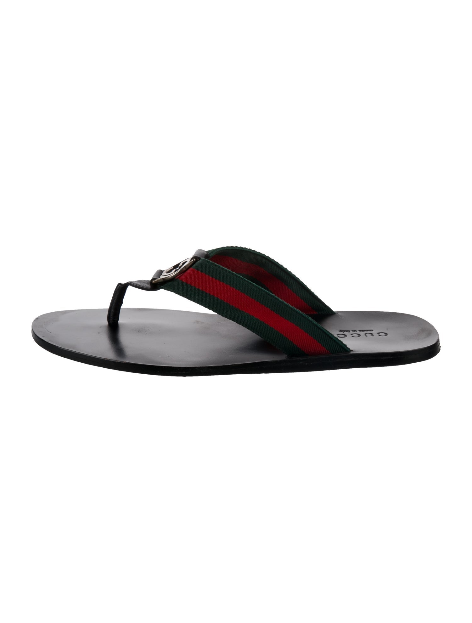 Gucci Web Accent Flip Flops