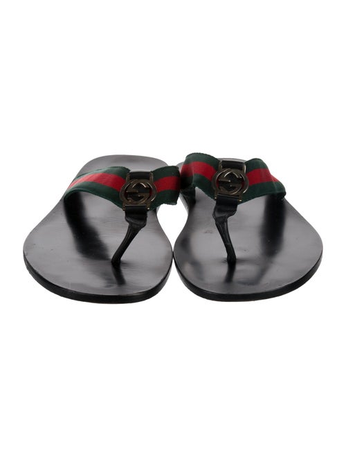 Gucci Web Accent Flip Flops