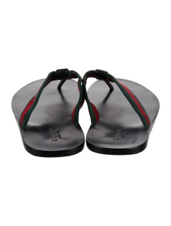 Gucci Web Accent Flip Flops