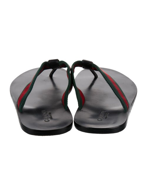 Gucci Web Accent Flip Flops