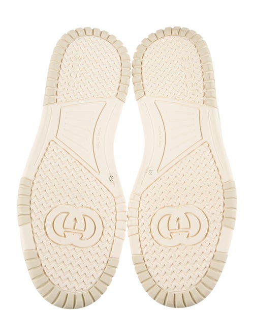 Gucci Leather Crystal Embellishments Sneakers