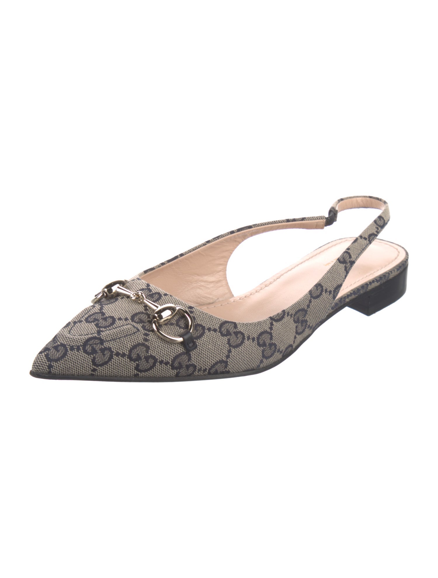 Gucci GG Canvas Canvas Slingback Flats w/ Tags