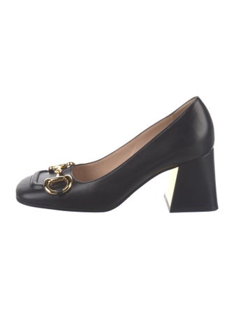 Gucci Horsebit Accent Leather Pumps