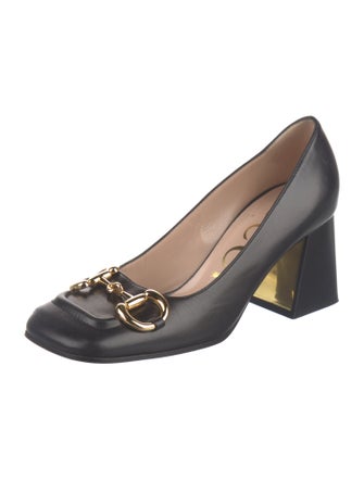Gucci Horsebit Accent Leather Pumps