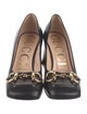 Gucci Horsebit Accent Leather Pumps