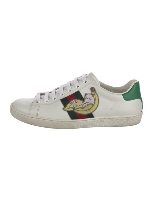 Gucci Web Accent Leather Sneakers