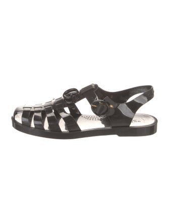 Gucci Double G Logo Rubber Gladiator Sandals