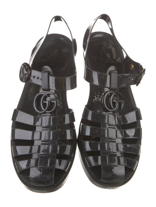 Gucci Double G Logo Rubber Gladiator Sandals