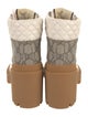 Gucci Leather Printed Combat Boots
