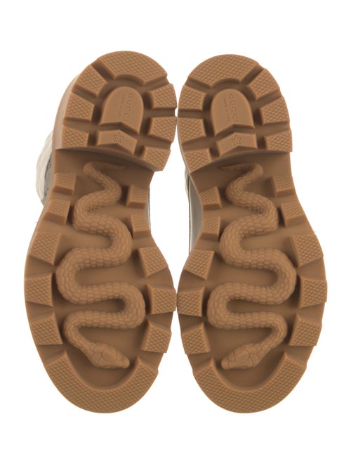 Gucci Leather Printed Combat Boots