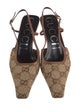 Gucci Canvas Printed Slingback Pumps