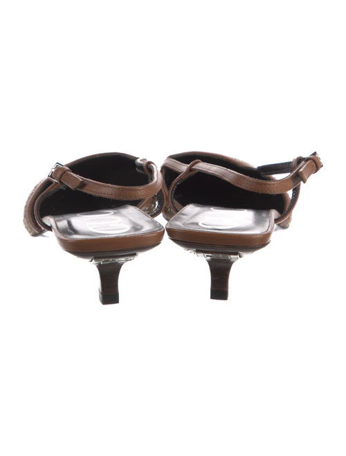 Gucci Canvas Printed Slingback Pumps