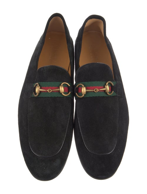Gucci Web Accent Suede Loafers