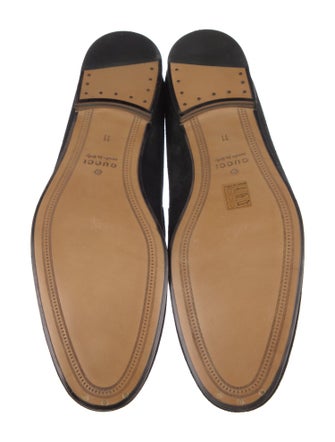 Gucci Web Accent Suede Loafers