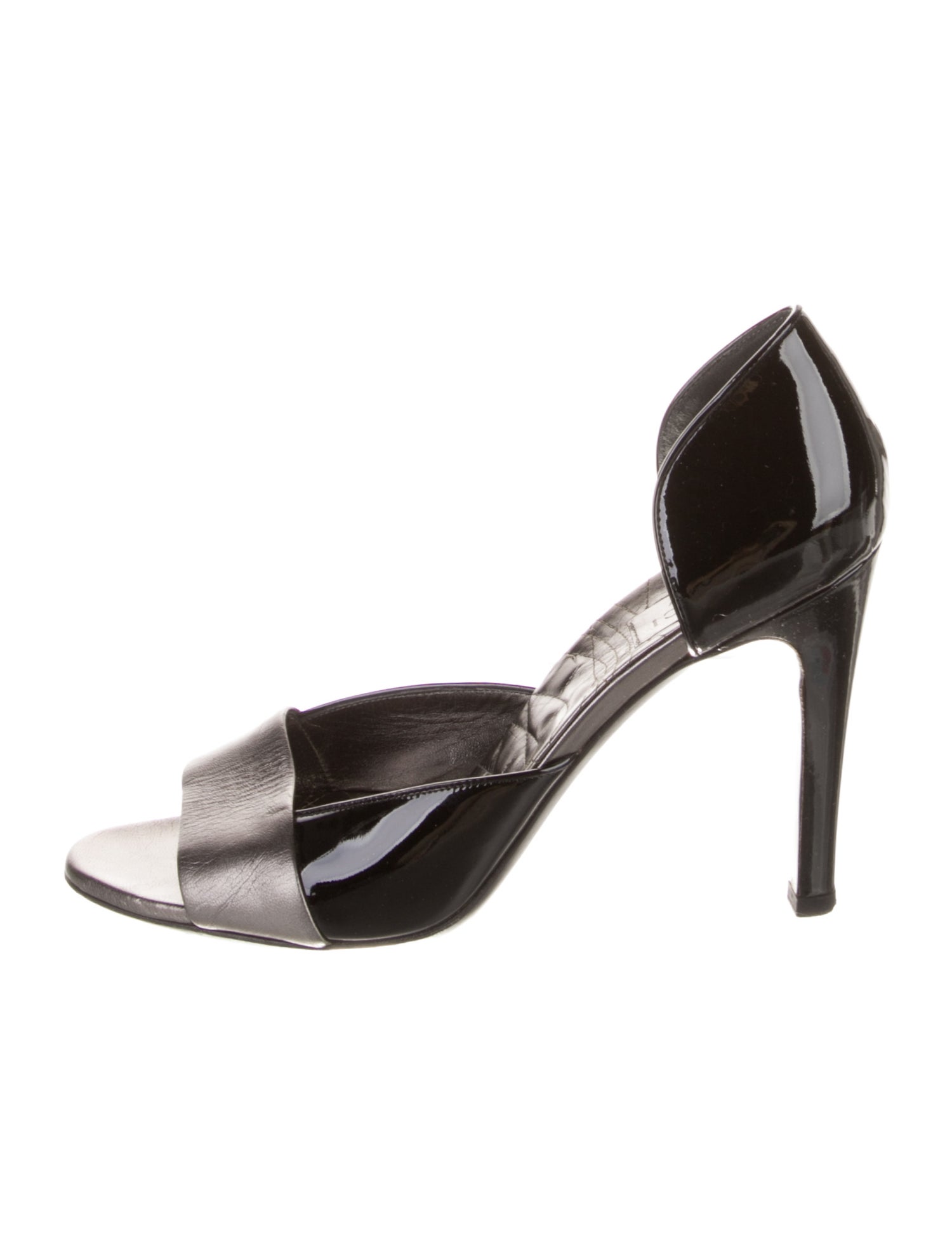 Gucci Patent Leather Colorblock Pattern D'Orsay Pumps