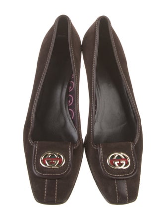 Gucci Web Accent Suede Pumps