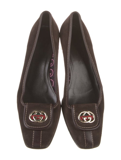 Gucci Web Accent Suede Pumps