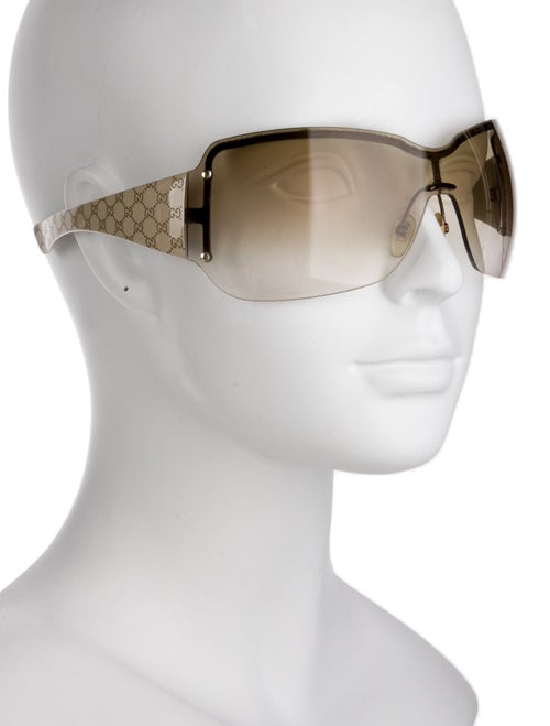 Gucci Interlocking G Logo Shield Sunglasses