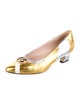 Gucci Double G Logo Patent Leather Slingback Pumps