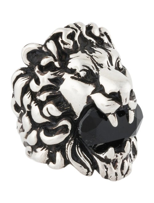 Gucci Crystal Lion Head Ring