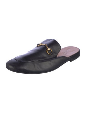 Gucci Horsebit Accent Leather Slippers