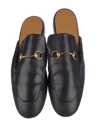 Gucci Horsebit Accent Leather Slippers