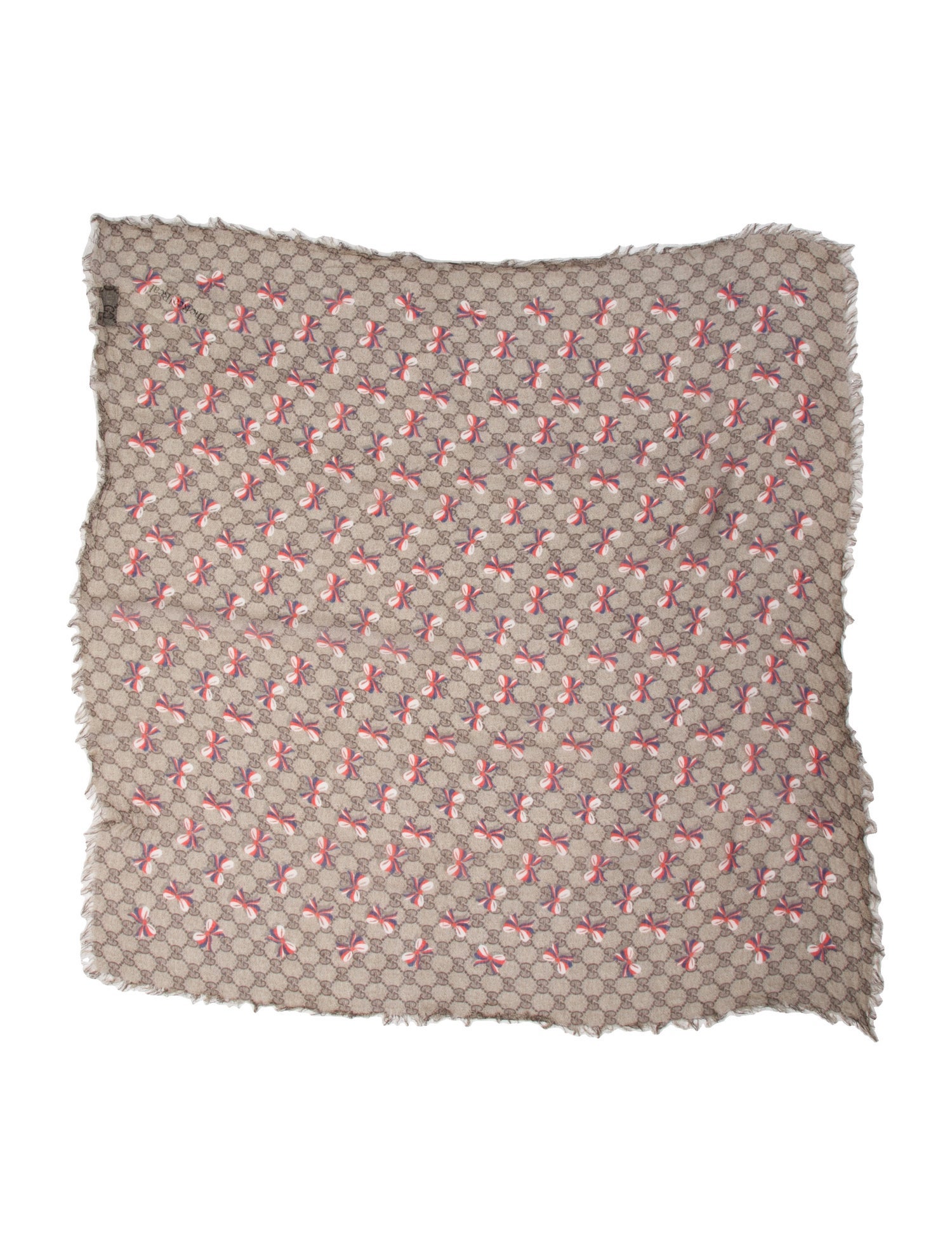 Gucci Girls' GG Supreme Bow Print Scarf