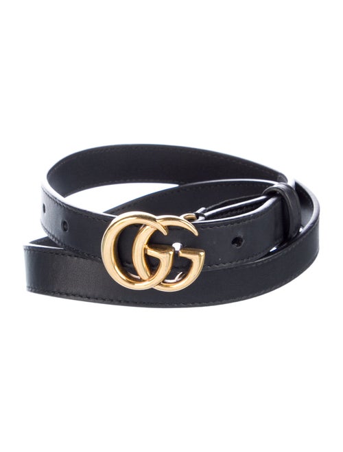 Gucci Double G Logo Skinny Belt