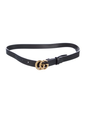 Gucci Double G Logo Skinny Belt