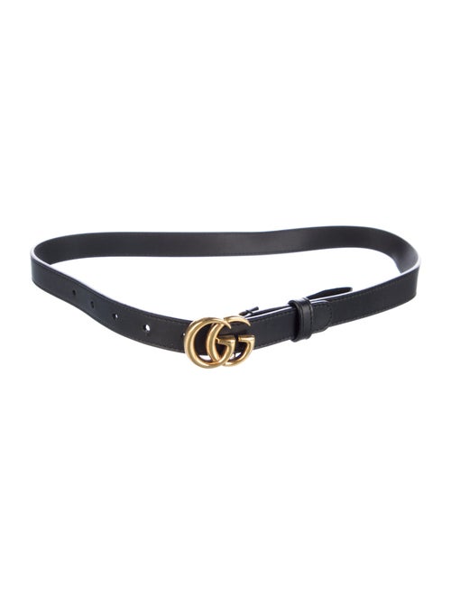 Gucci Double G Logo Skinny Belt