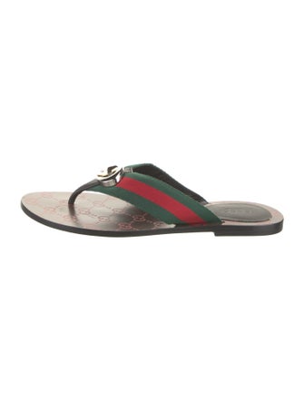 Gucci Canvas Colorblock Pattern Slides