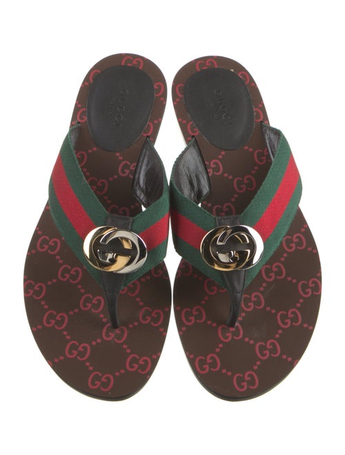 Gucci Canvas Colorblock Pattern Slides