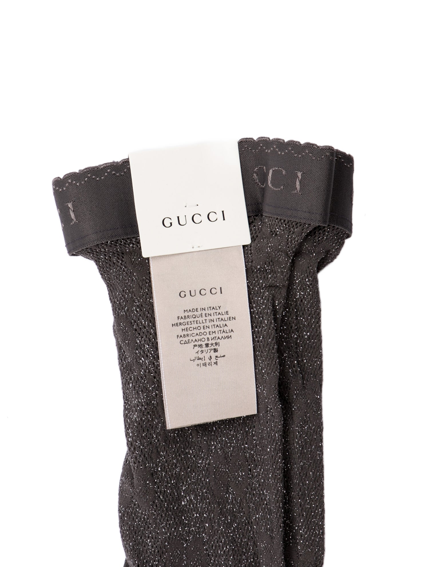 Gucci Women's Synthetic-Blend Metallic Net Tights w/ Tags
